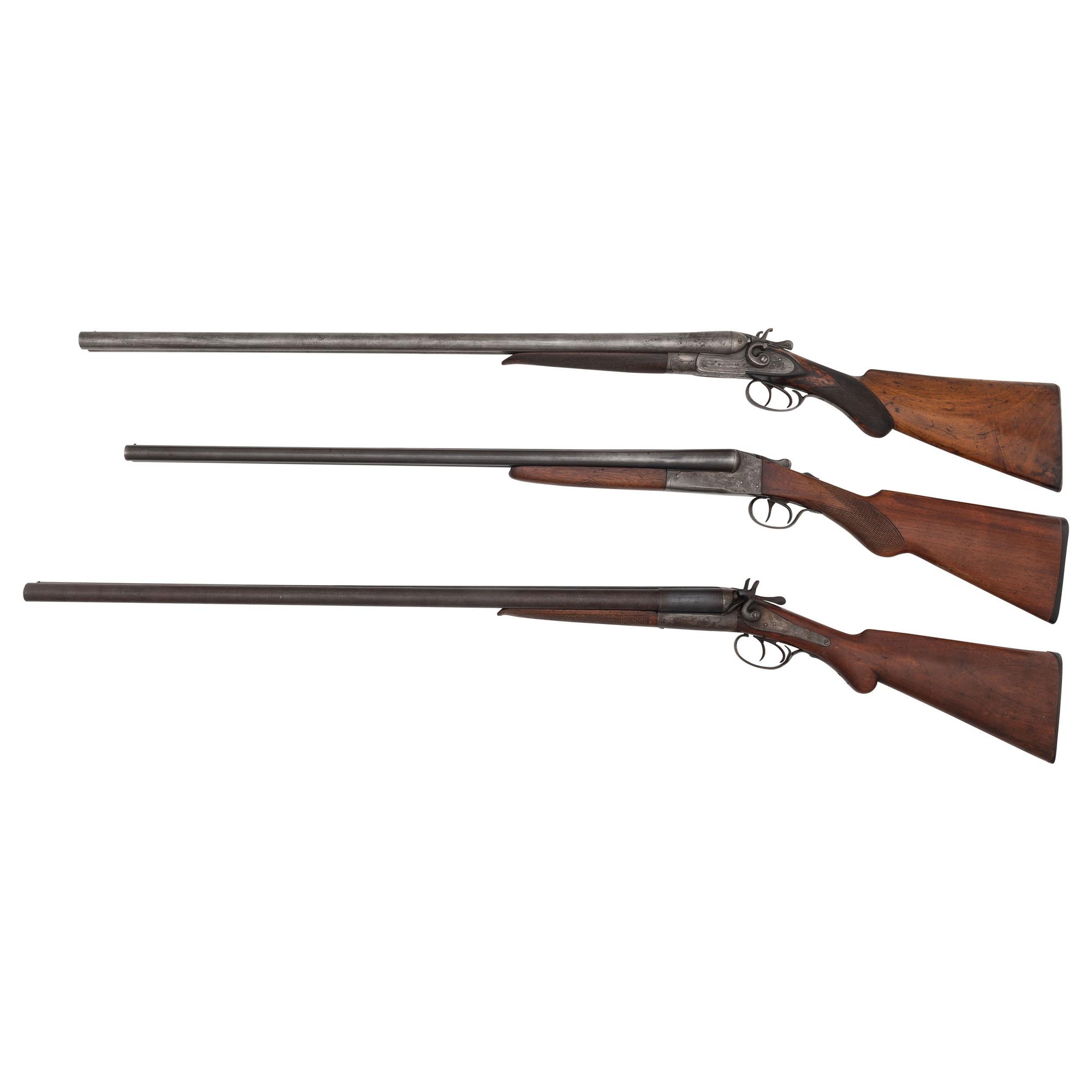 ** Lot of 3 SxS Shotguns Including: T. Parker, Lefever, H. Pieper