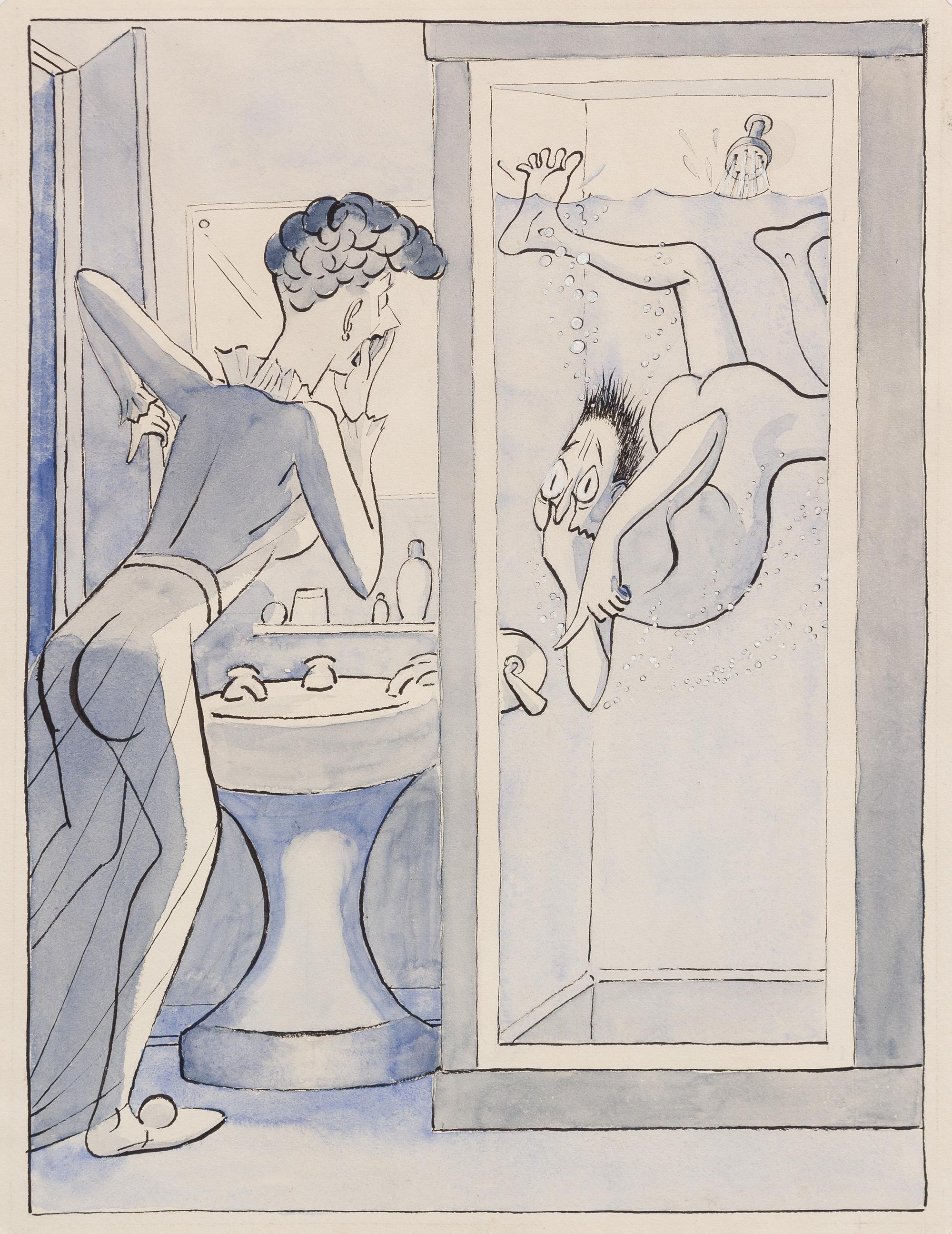 Peter Arno, (American, 1904–1968), Man in the Shower