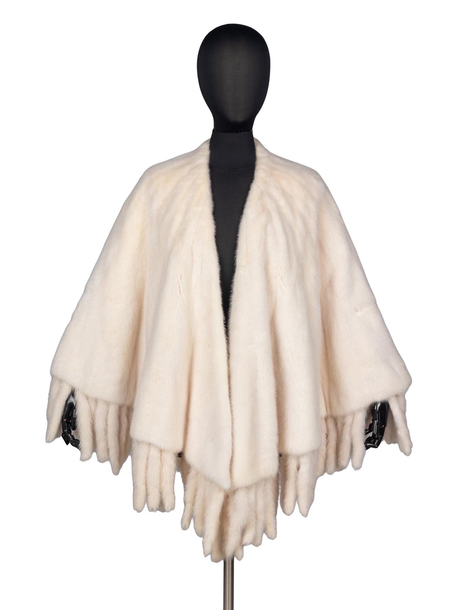 Valentino Mink Cape with Detachable Trim