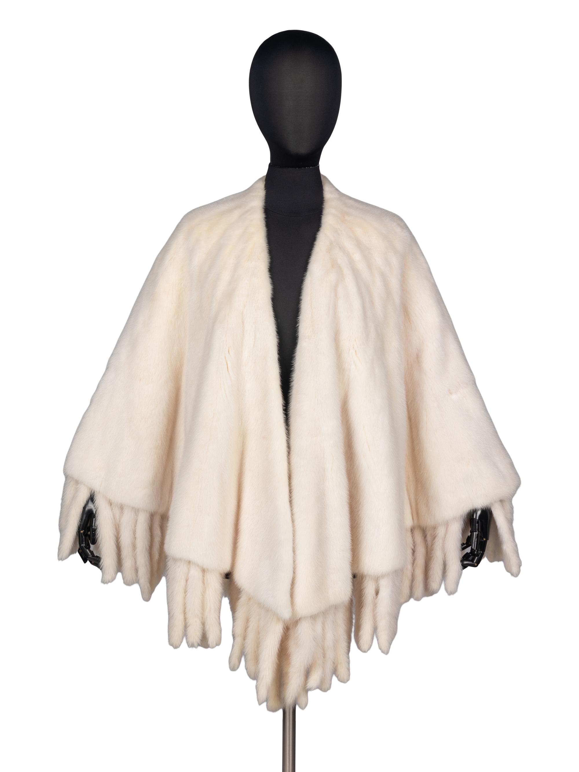 Valentino Mink Cape with Detachable Trim