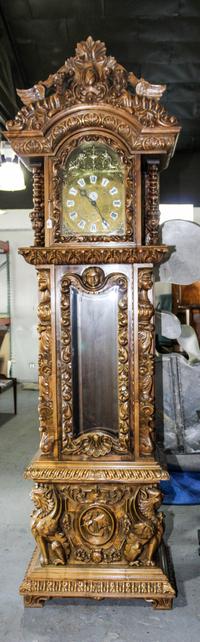 A Renaissance Revival Style Tall Case Clock, Gazo Height 109 inches. — LATE 20TH CENTURY