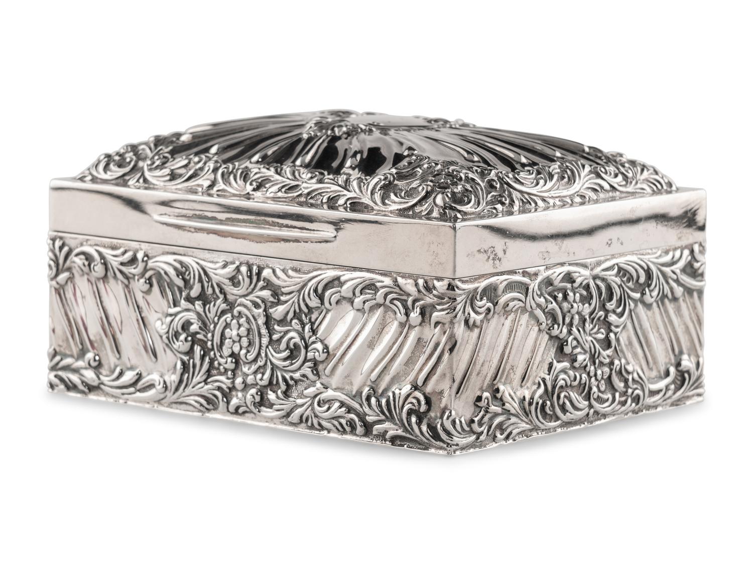 An English Silver Table Casket