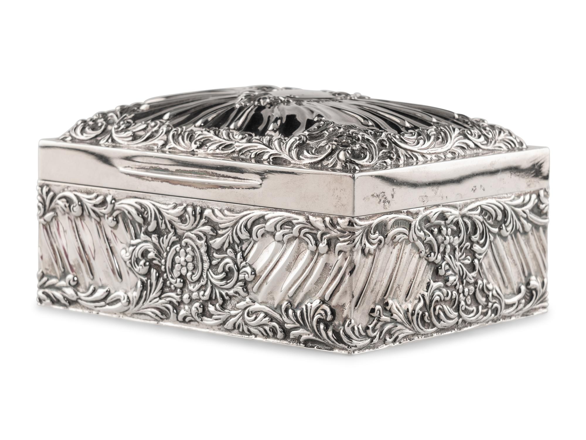 An English Silver Table Casket