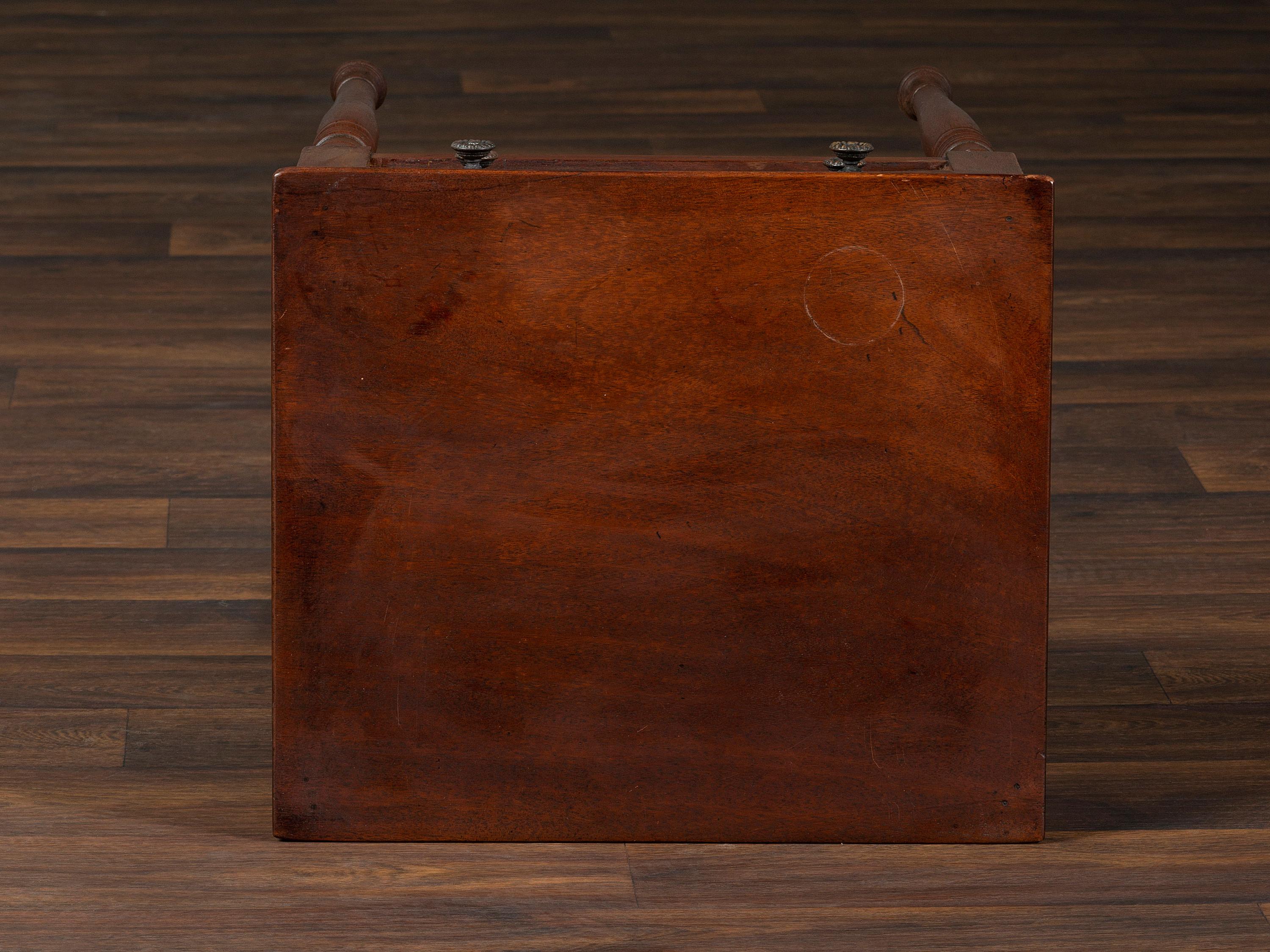 A Federal Turned and Figured Mahogany Two-Drawer Work Stand