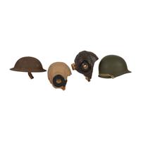 Lot of American World War Era Helmets and 48-star flag