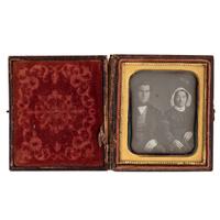 [EARLY PHOTOGRAPHY - PORTRAITURE]. A collection of daguerreotypes and ambrotypes of couples, including: