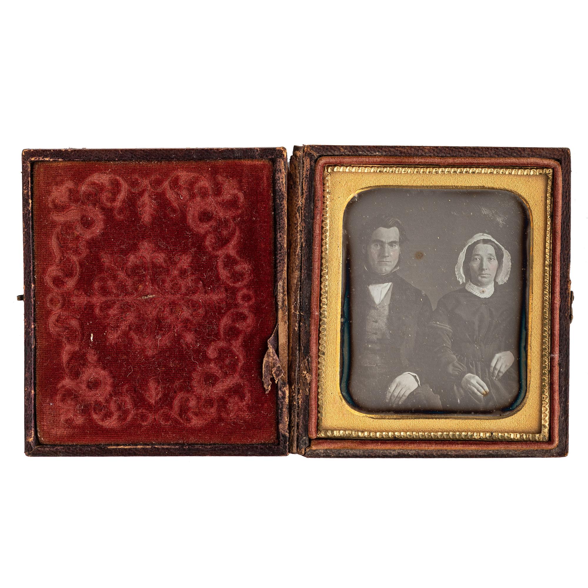 [EARLY PHOTOGRAPHY - PORTRAITURE]. A collection of daguerreotypes and ambrotypes of couples, including: