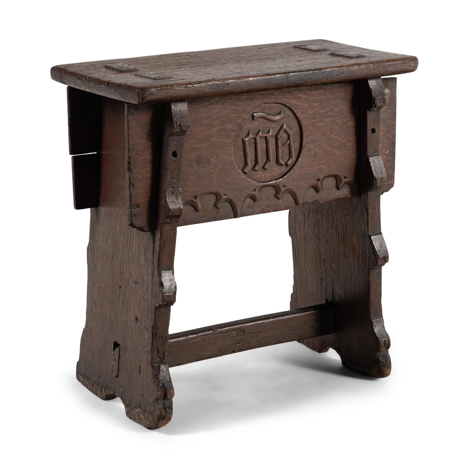 A Gothic Revival Oak Joint Stool
