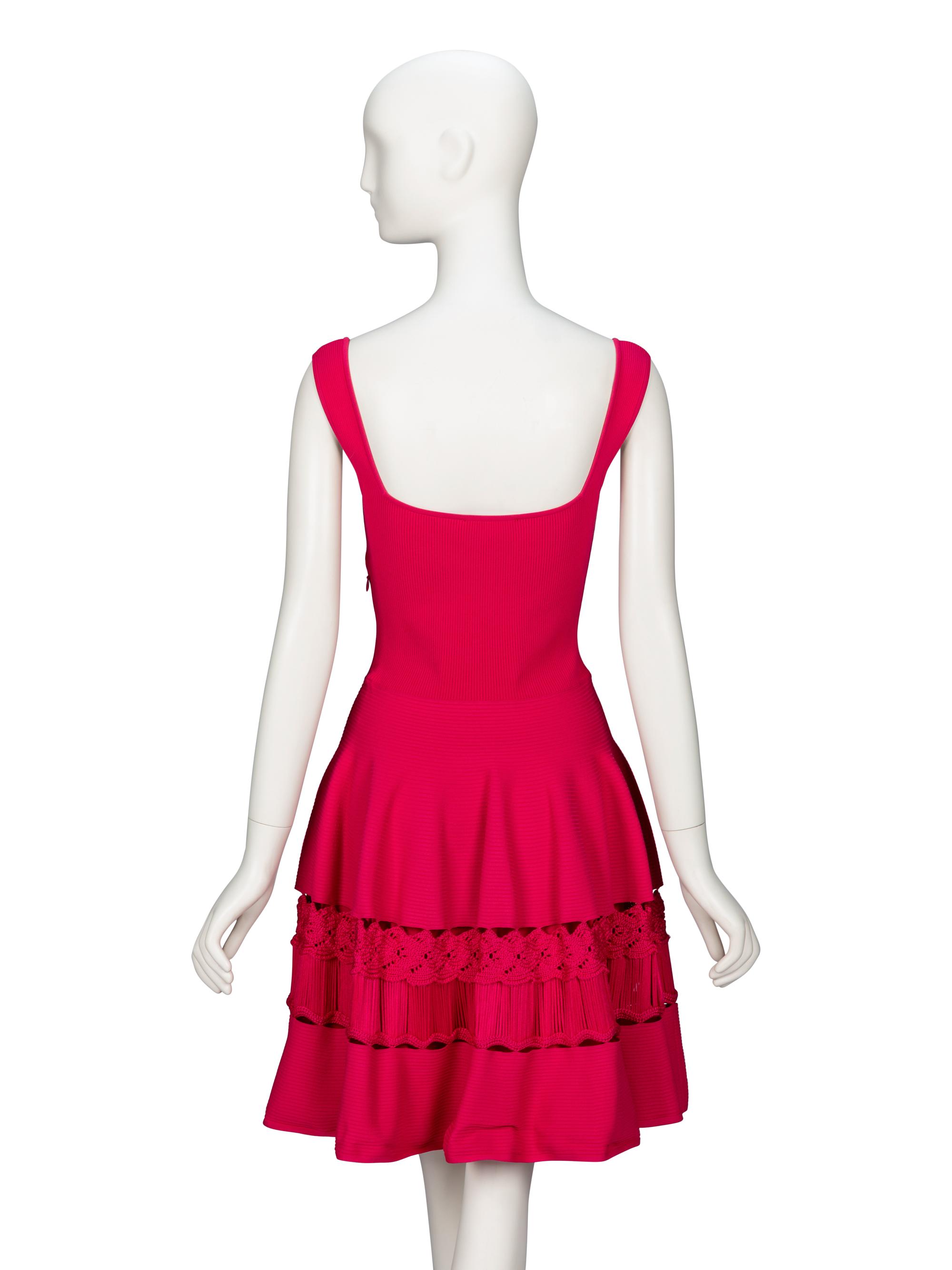 Alexander McQueen, Hot Pink Knit Dress