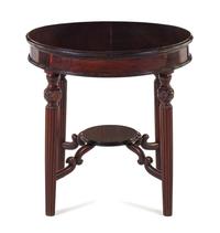 A Set of Chinese Export Hardwood Round Table and Four Chairs