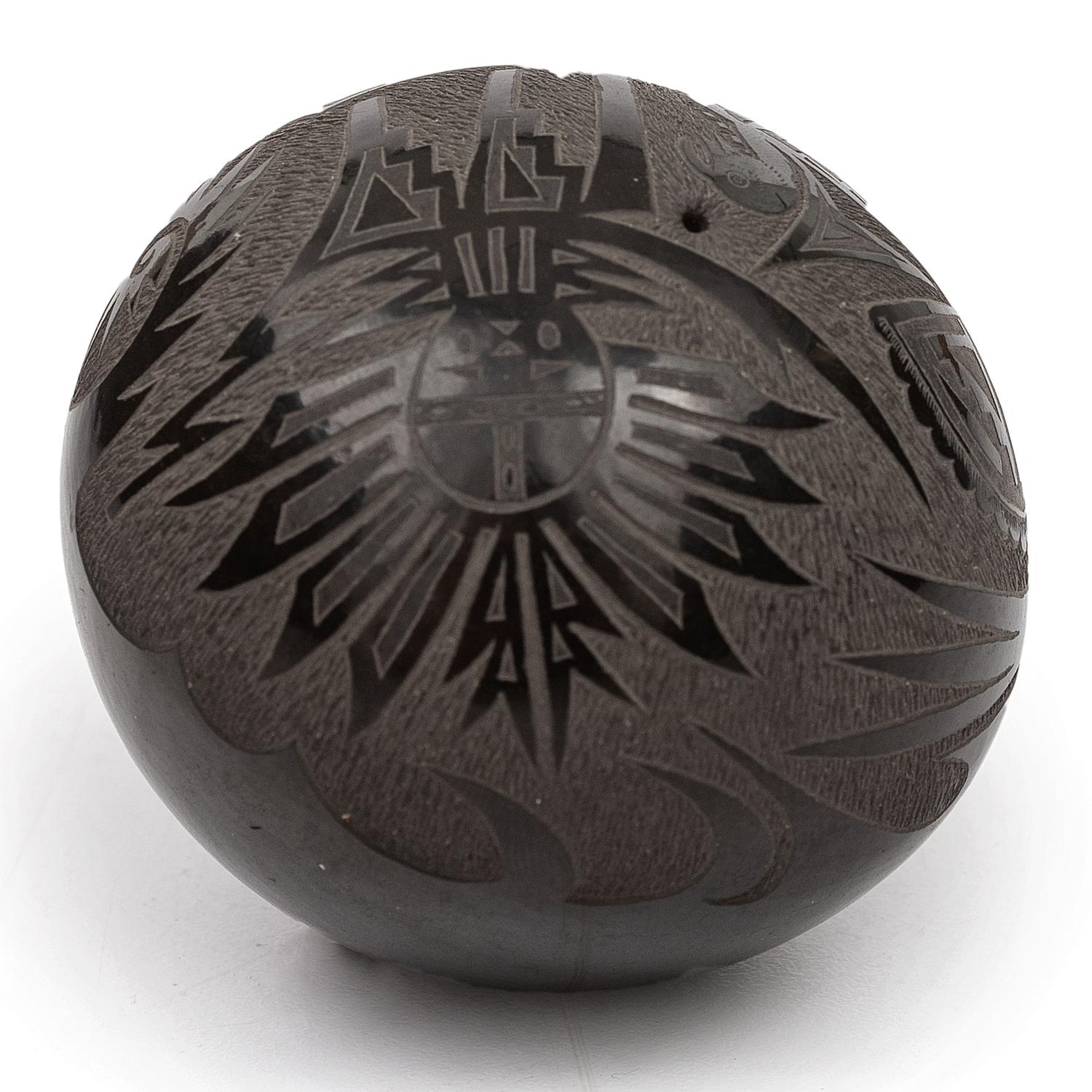 Sgraffito Blackware Seed Jar
