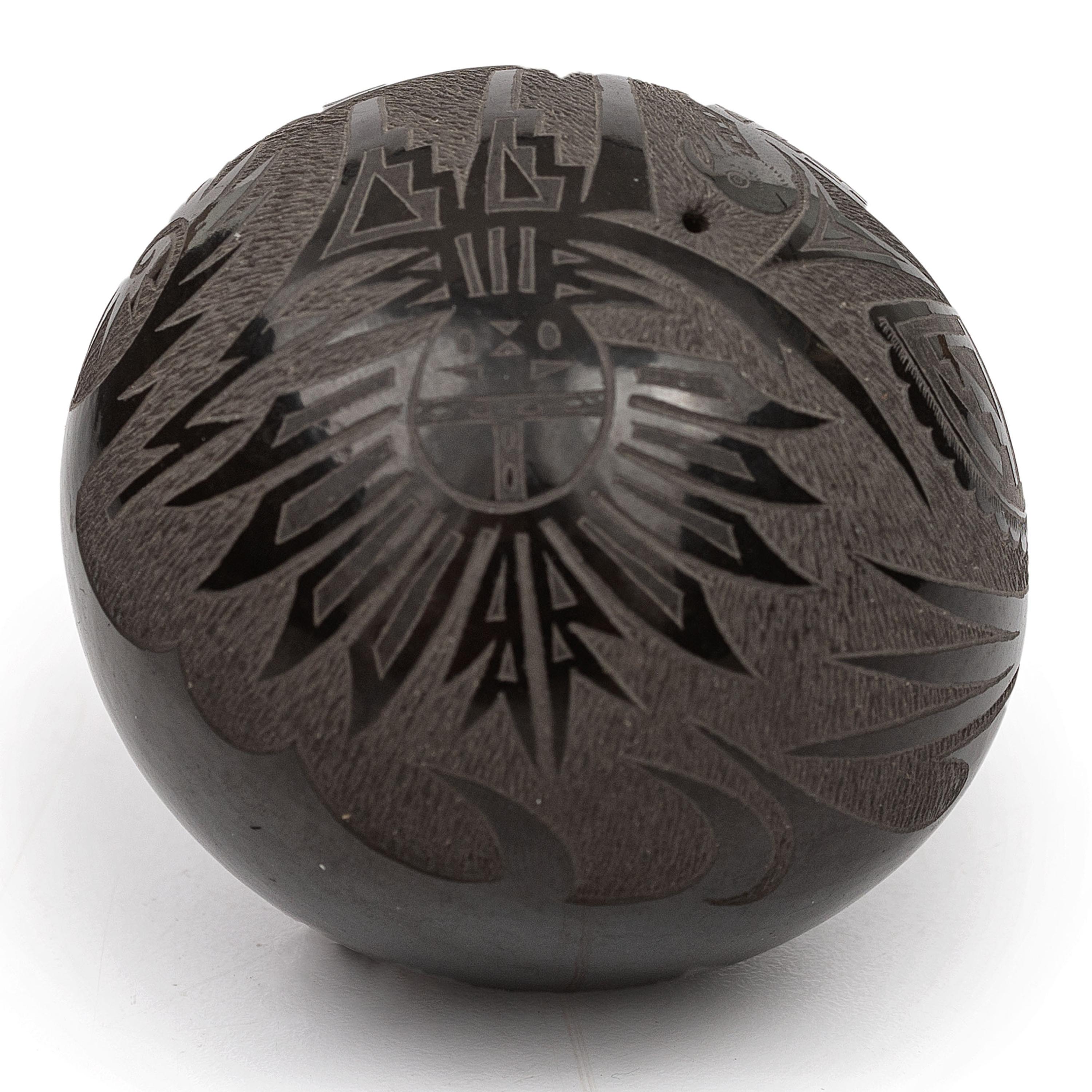 Sgraffito Blackware Seed Jar