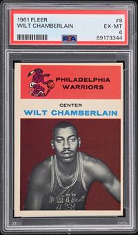 A 1961 Fleer Wilt Chamberlain Rookie Basketball Card No. 8 (PSA 6 EX-MT)