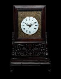 A Chinese Export Rosewood Clock