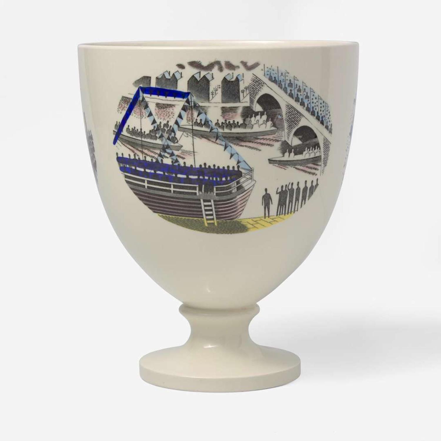 A Wedgwood Eric Ravilious (1903-1942) Designed "Boat Race Day" Vase, UK, 1930s