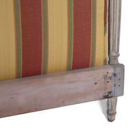 A Louis XVI Style Grey Painted and Upholstered Headboard