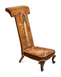 A Victorian Needlepoint-Upholstered Rosewood Prie-Dieu