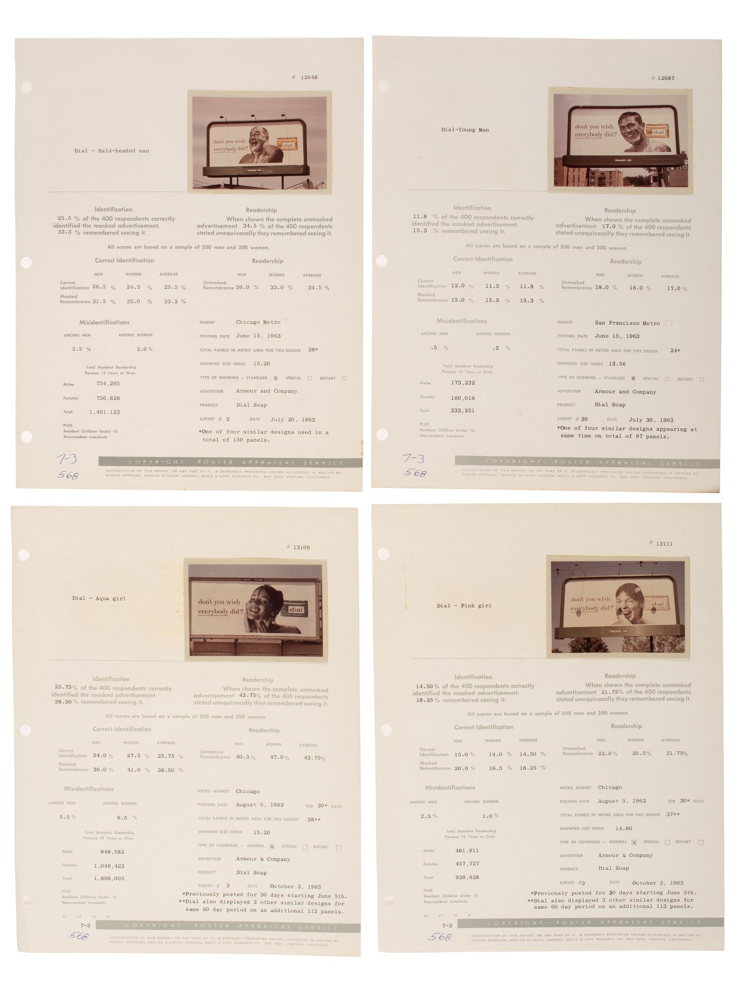 [ADVERTISING]. Extensive collection of outdoor advertising survey reports and historical billboard images from the "Golden Age of Advertising."