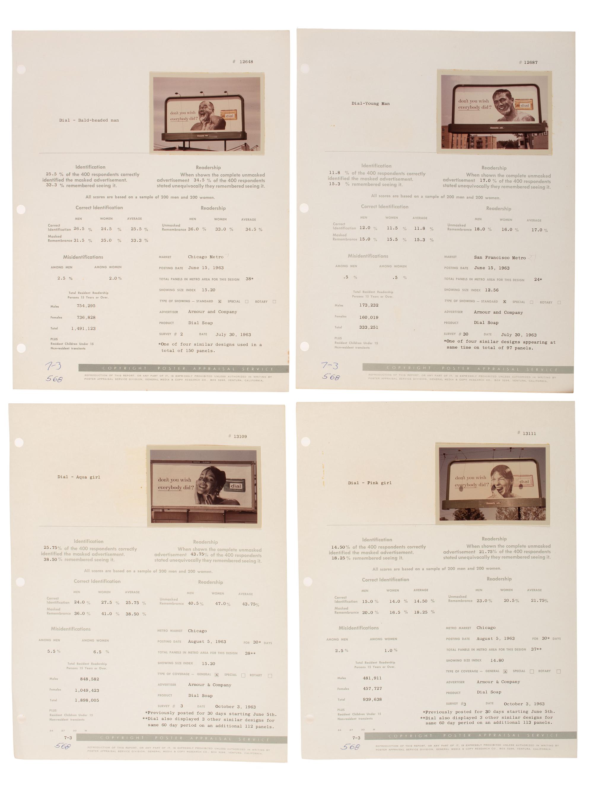 [ADVERTISING]. Extensive collection of outdoor advertising survey reports and historical billboard images from the "Golden Age of Advertising."
