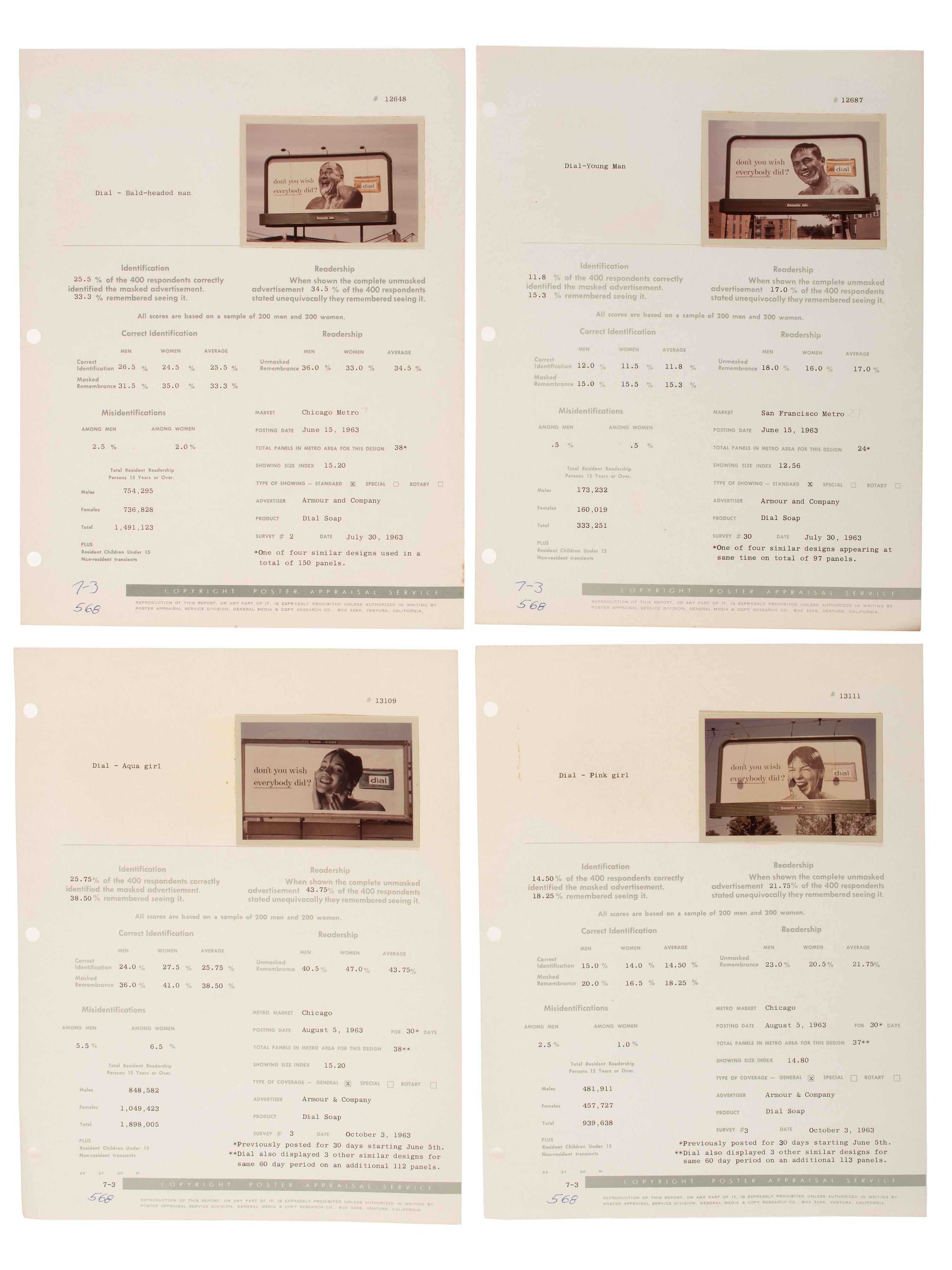 [ADVERTISING]. Extensive collection of outdoor advertising survey reports and historical billboard images from the "Golden Age of Advertising."