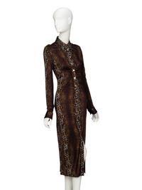 VERSACE, SNAKESKIN PRINT STRETCH DRESS