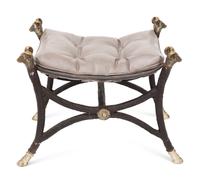 A Neoclassical Style Parcel-Gilt and Patinated Bronze Curule Bench