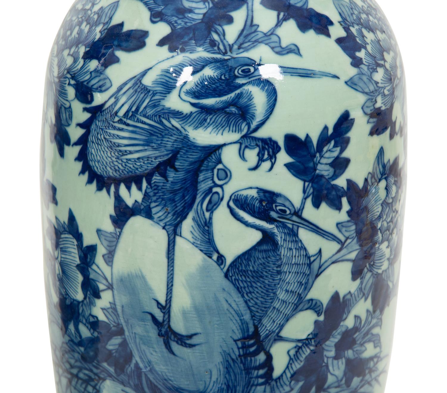 Two Chinese Blue and White Porcelain Baluster Vases