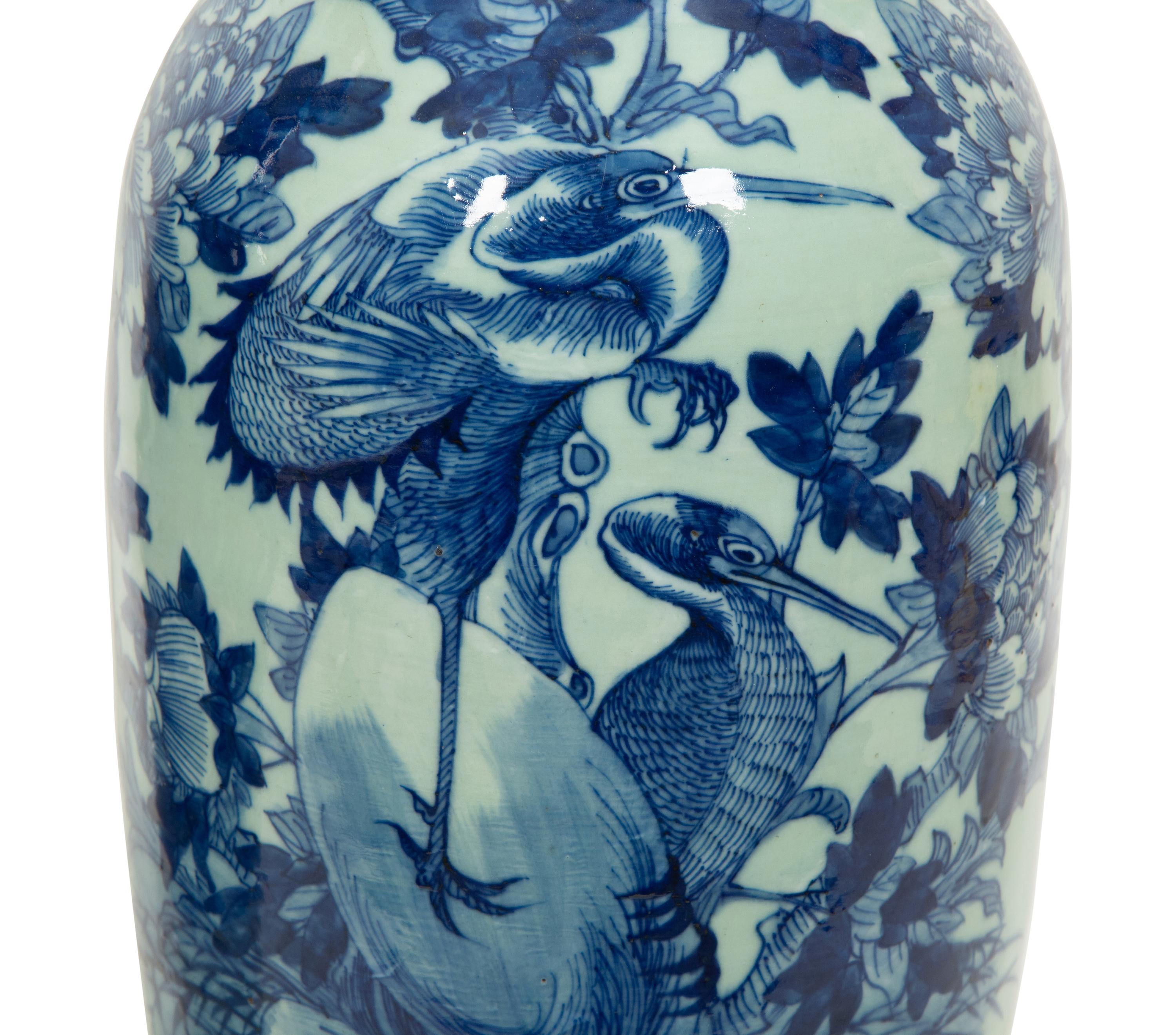 Two Chinese Blue and White Porcelain Baluster Vases