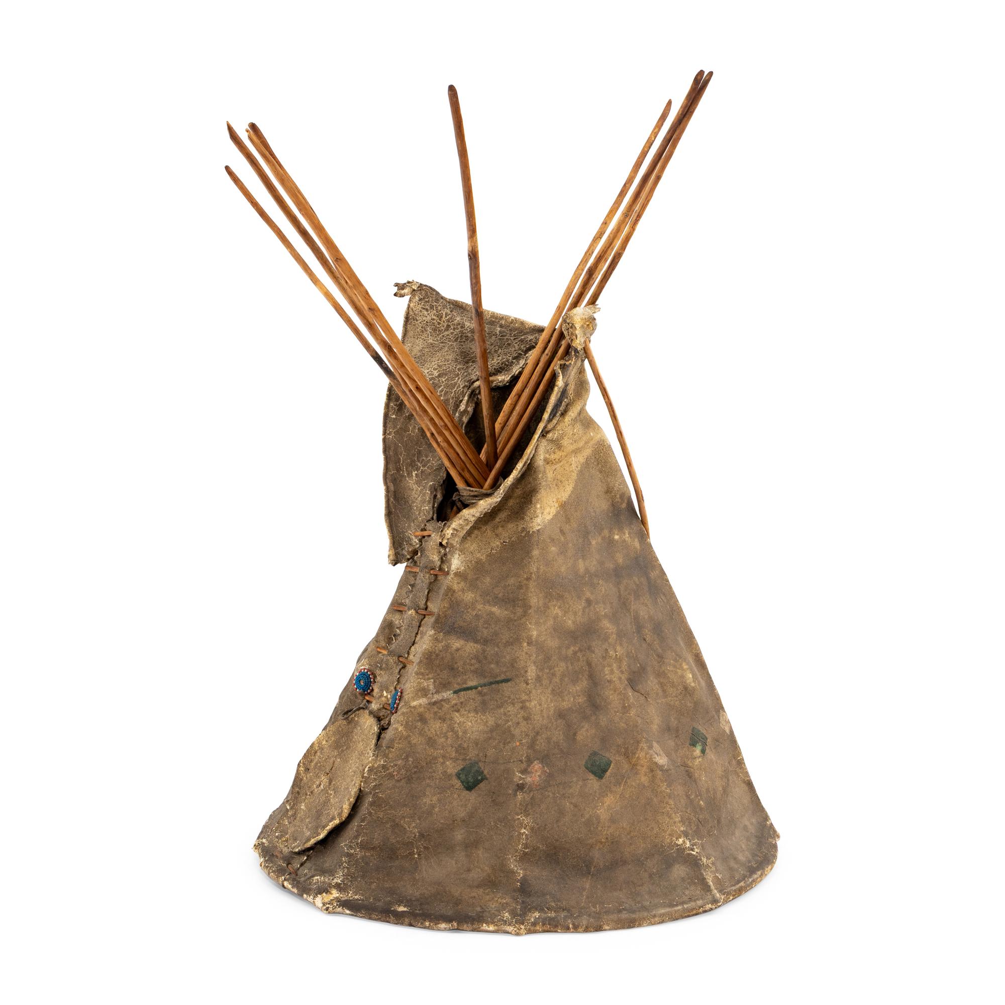 Plains Painted Hide Model Tipi