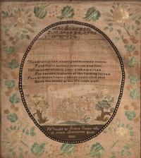 A Needlework Embroidered Sampler, Wrought by Sophia Carter