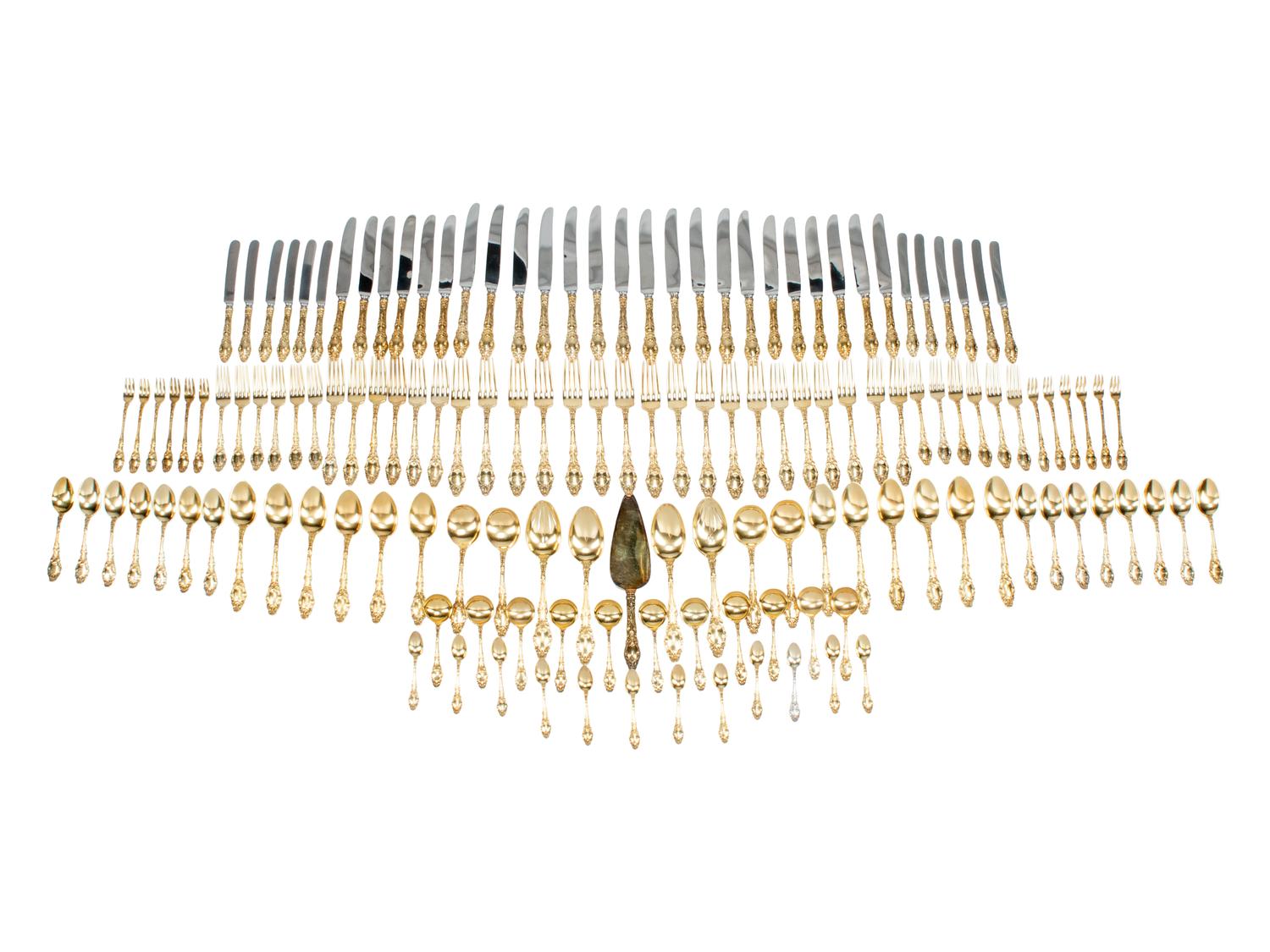 An American Silver-Gilt Flatware Service