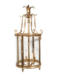 A Neoclassical Style Gilt Bronze Hall Lantern