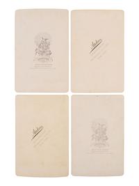 ANDERSON, David H. (1827-1905), photographer. Four cabinet cards of Sioux Indians from Buffalo Bill's Wild West show, incl. Julie Nelson. New York, ca 1886.