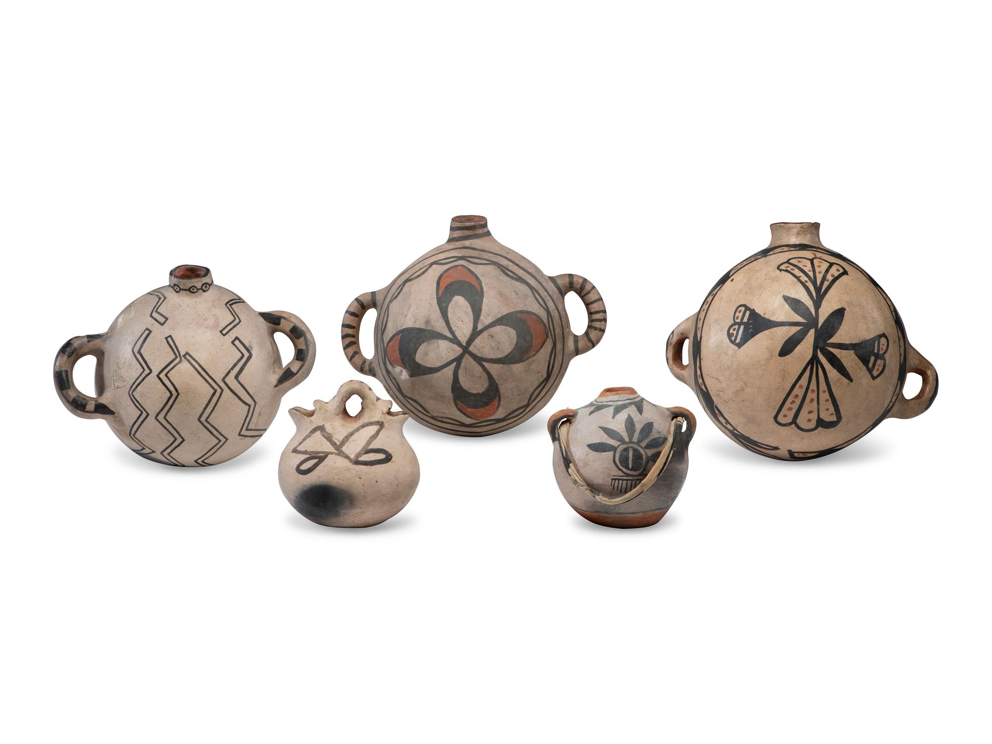 Cochiti Pottery Canteens and Wedding Vase