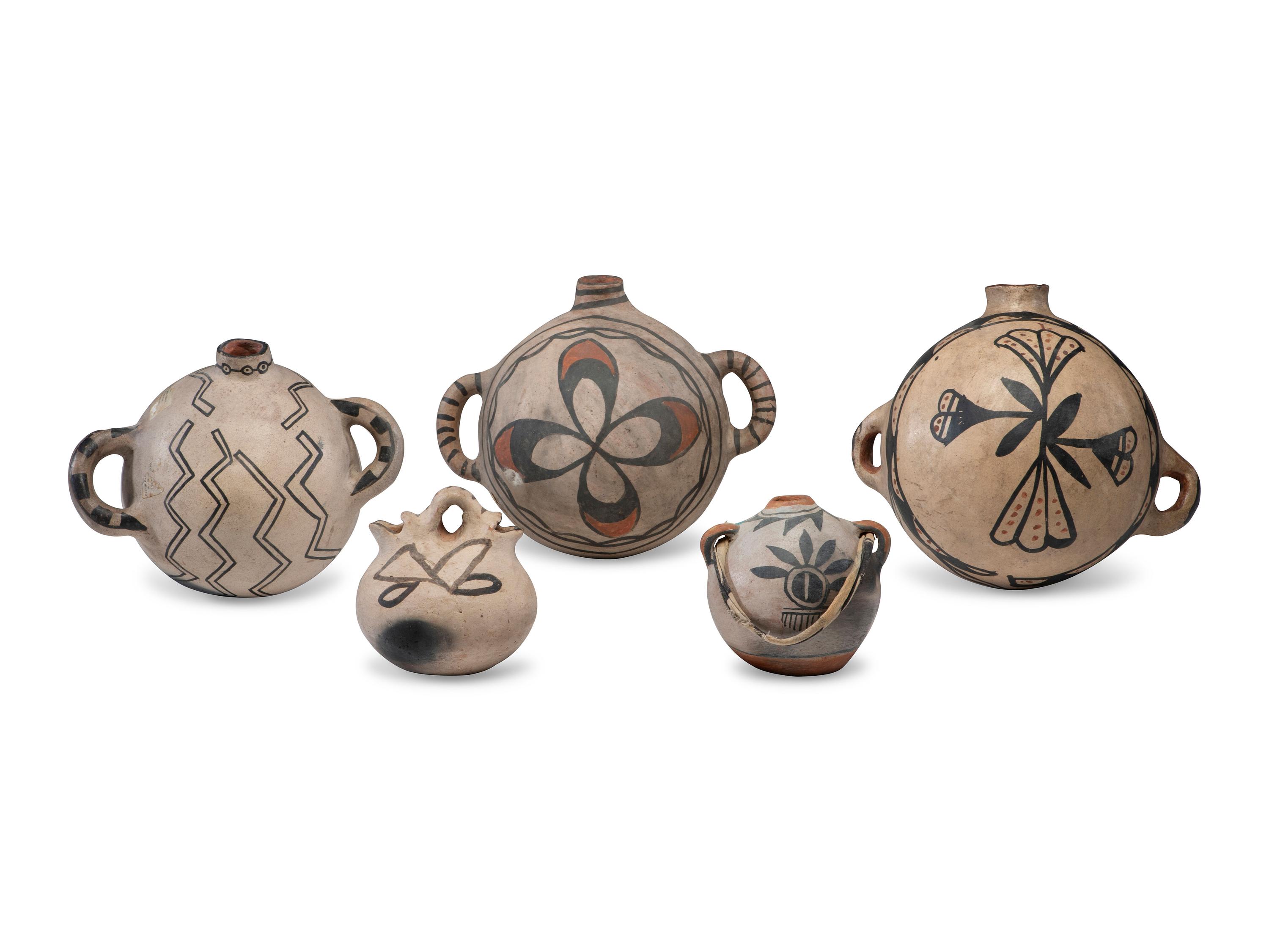 Cochiti Pottery Canteens and Wedding Vase