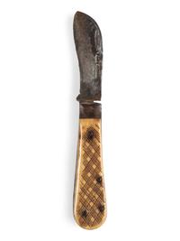 A group of 3 items, incl. Civil War soldier's folk art wood carving from Camp Falmouth, Virginia. 1862.