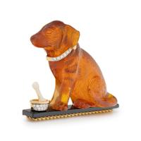 VALENTIN MAGRO, AMBER, DIAMOND AND ONYX DOG BROOCH