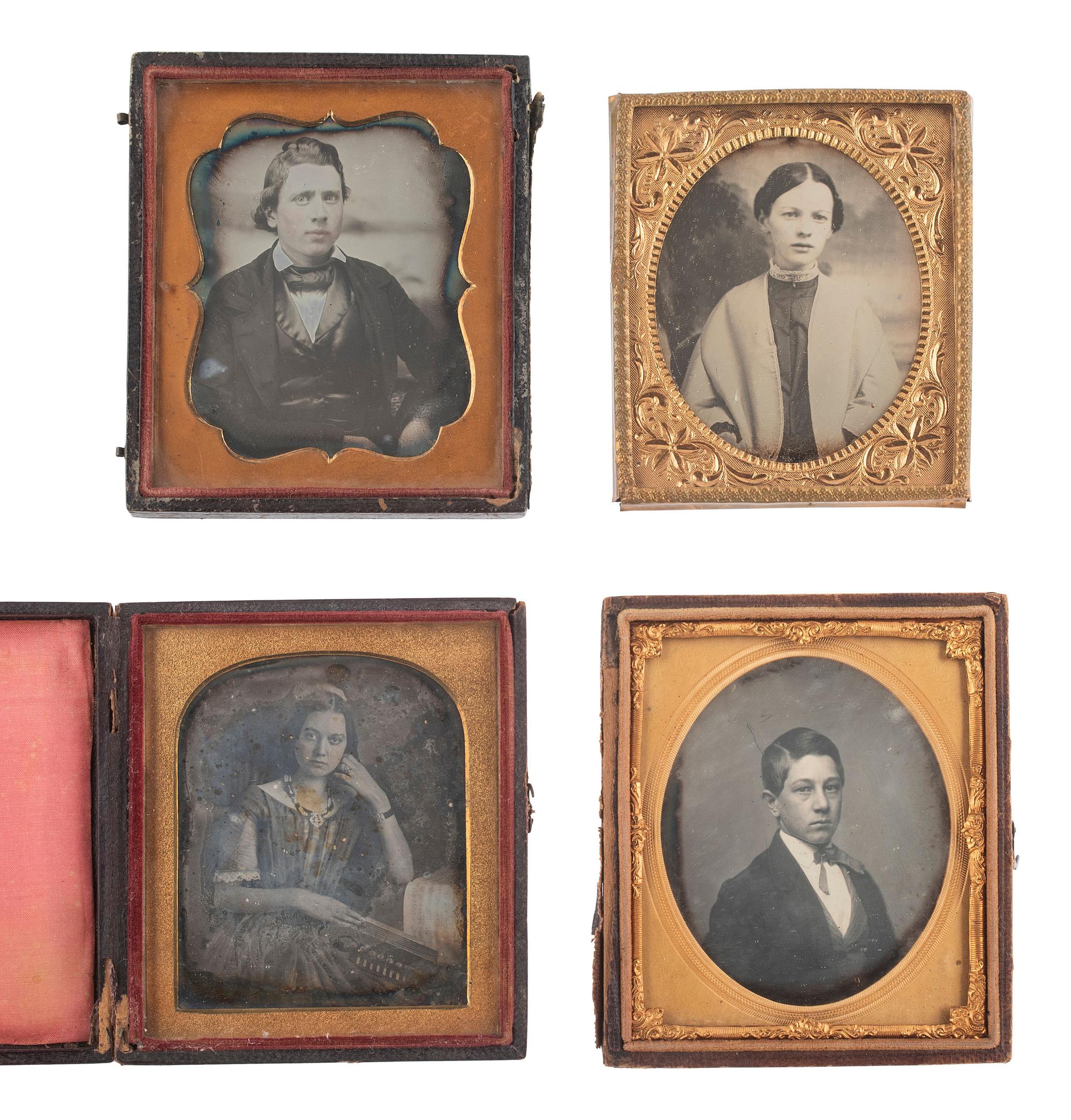 [EARLY PHOTOGRAPHY]. 28 sixth plate daguerreotypes featuring adolescents and teenagers.