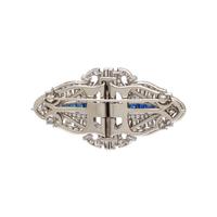 ART DECO, DIAMOND AND SAPPHIRE DOUBLE CLIP BROOCH