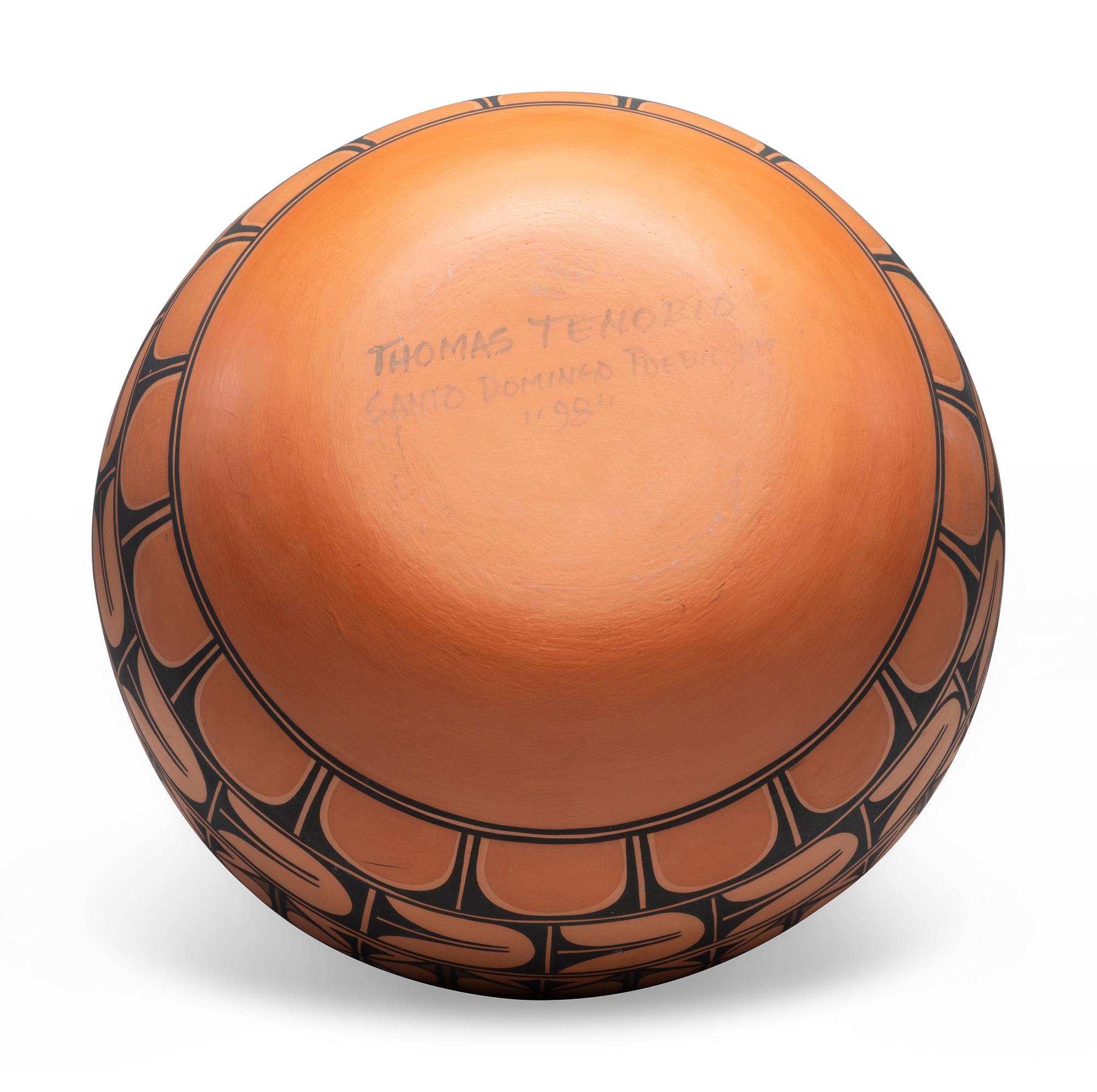 Polychrome Redware Pottery Storage Jar