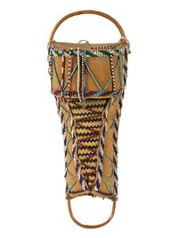 Apache Beaded Doll Cradle, with Doll