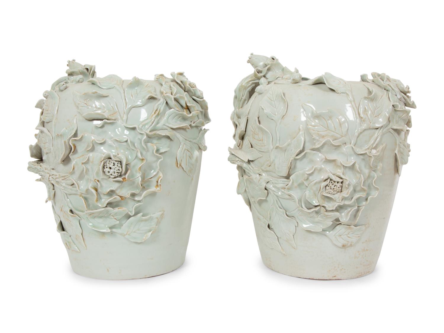 A Pair of I Borbone de Capodimonte Porcelain Vases