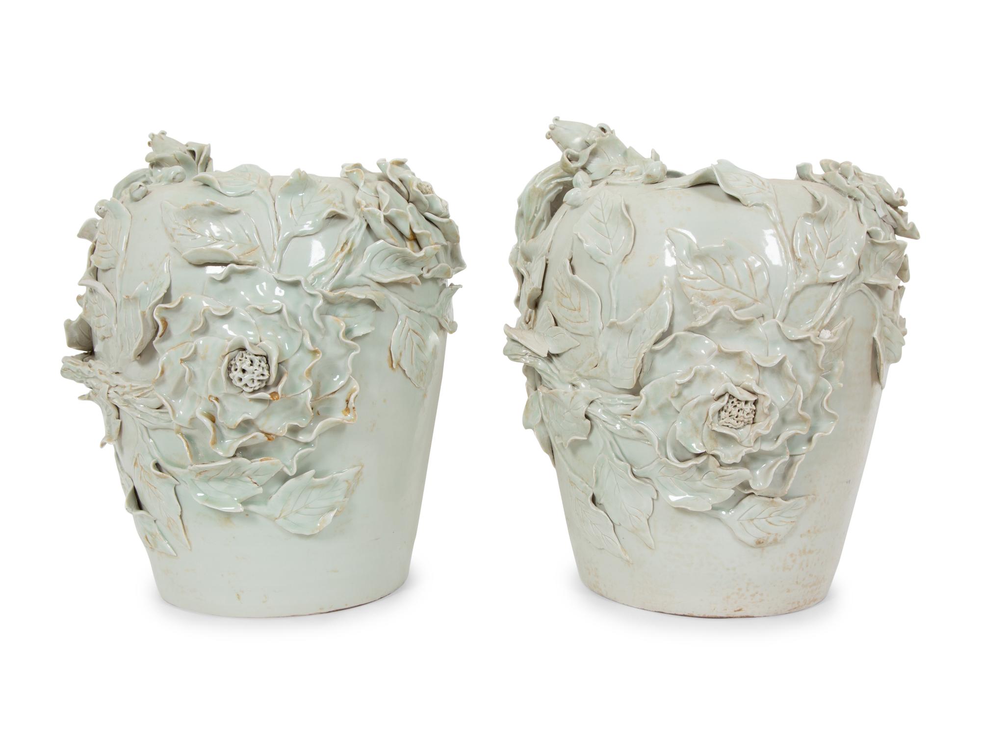 A Pair of I Borbone de Capodimonte Porcelain Vases