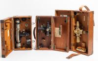 A Group of Three Cased Dumpy Levels Length of longest scope 15 inches. — 20TH CENTURY