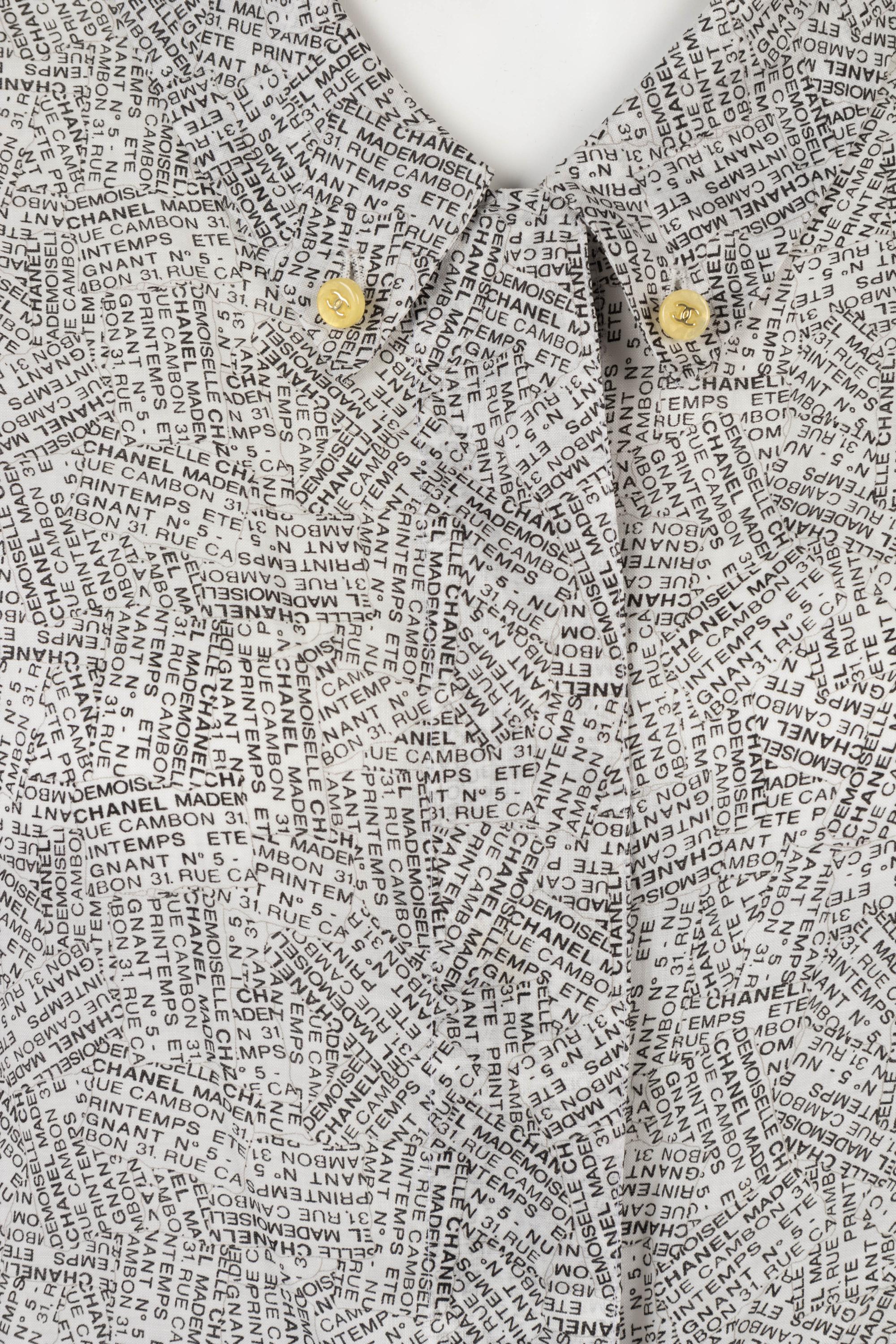 Chanel Address Print Button Front Dress, Spring 1999