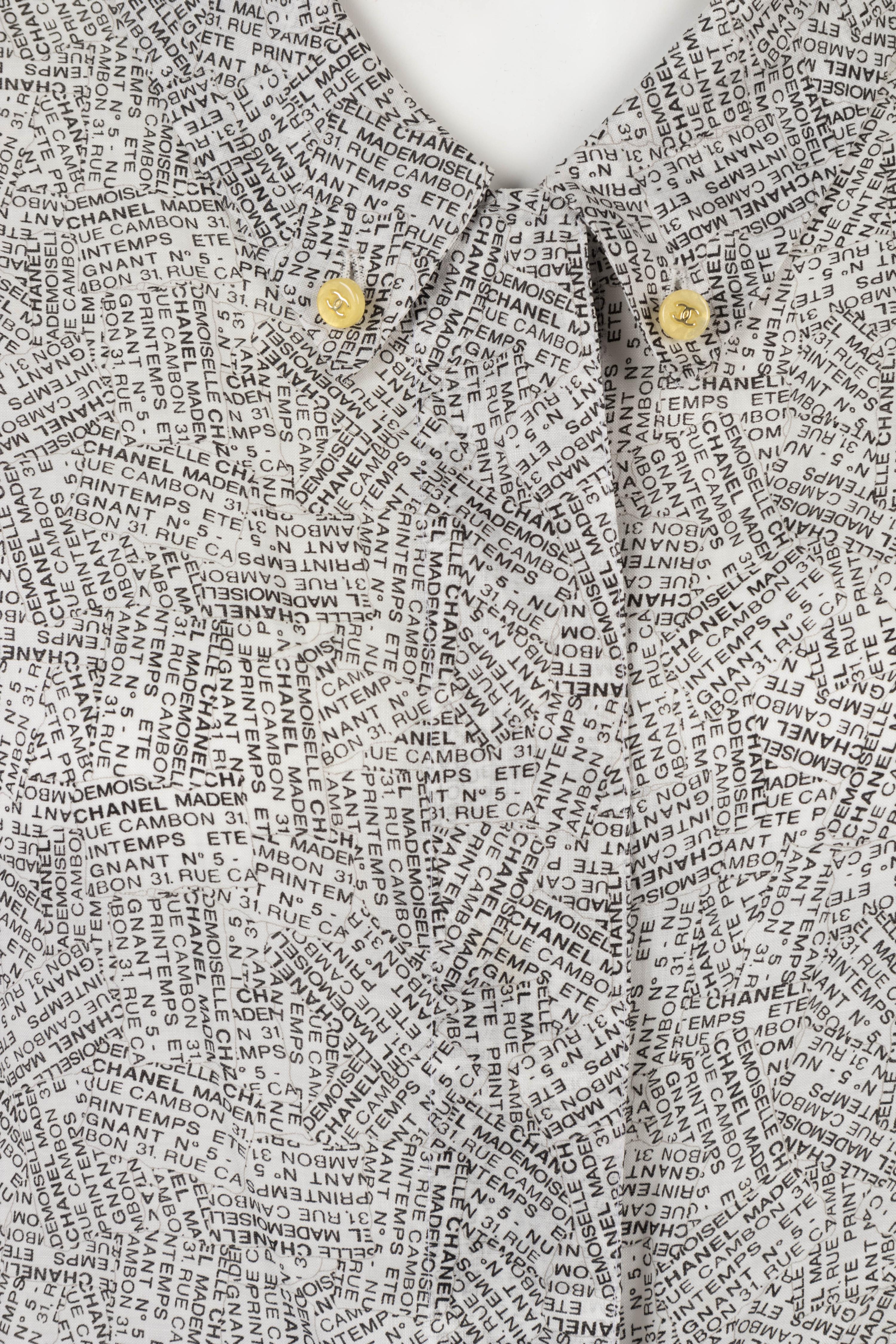 Chanel Address Print Button Front Dress, Spring 1999