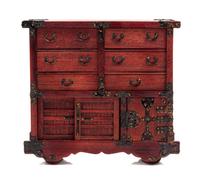 A Japanese Kuruma-Dansu Wheeled Chest Height 4 1/4 x width 4 5/8 x depth 2 inches. — Minoru Aoki, Late 20th Century