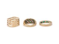 COLLECTION OF YELLOW GOLD AND GEMSTONE RINGS