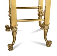 A Pair of Victorian Onyx-Top Brass Side Tables