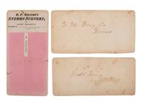 [WESTERN AMERICANA - MINING]. [HEISTER, H.T., photographer]. A group of 3 stereoviews, incl. images of gold mining in New Mexico and the Exchange Hotel. [Santa Fe, NM]: ca 1870s.